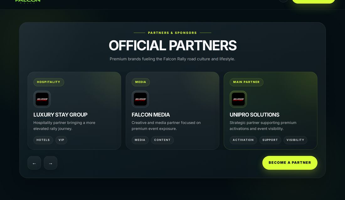 Partners and sponsors section